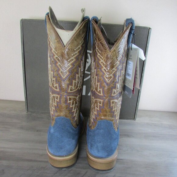 Ariat Men's Futurity Showman 13" Western Boots Navy Roughout/Bite the Dust Brown - Picture 3 of 4